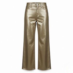 Banana Republic Womens Gold Metallic High-Rise Straight Jean Sz 27